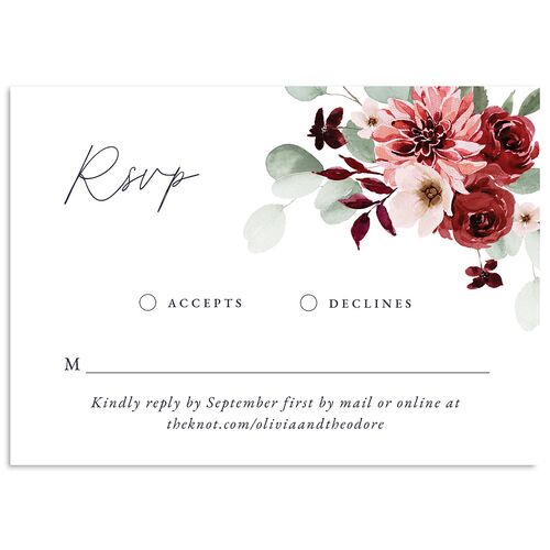 Eucalyptus Bouquet Wedding Response Cards Garnet Signature Standard