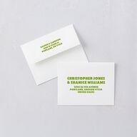 Retro Modern QR Code Save the Date Petite Cards Greenery Signature smooth Blank No Standard