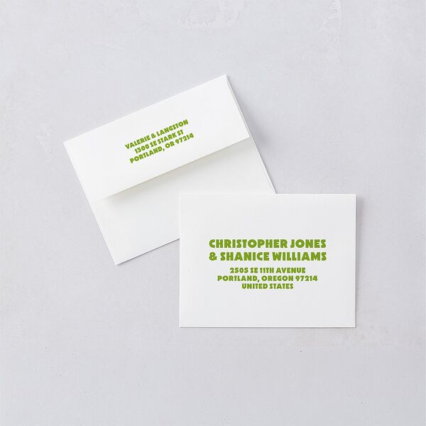 Retro Modern QR Code Save the Date Petite Cards Greenery Signature smooth Blank No Standard