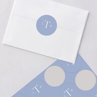 Coastal Oysters and Anchors Wedding Stickers Sea Blue Circle