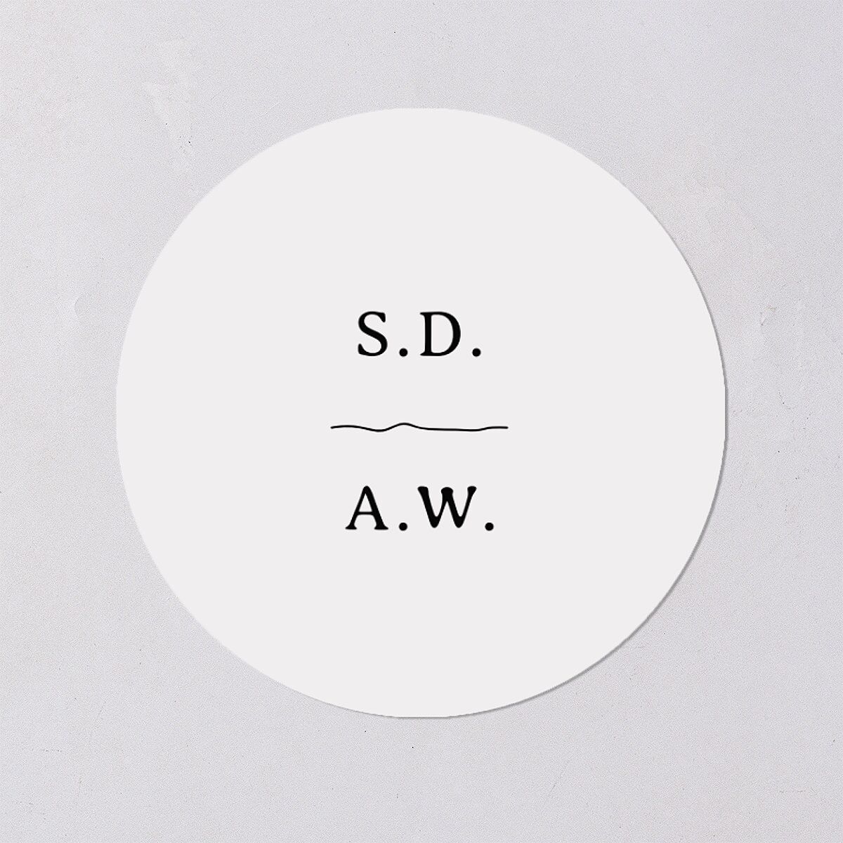 Elegant Mountain Monogram Wedding Stickers Pure White Circle