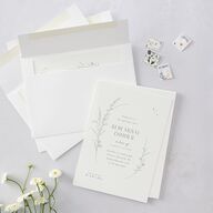 Minimal Wildflower Rehearsal Dinner Invitations Off-White Signature Blank Standard