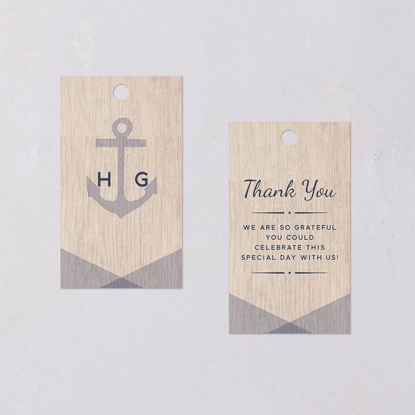 Vintage Nautical Favor Gift Tags French Blue Signature