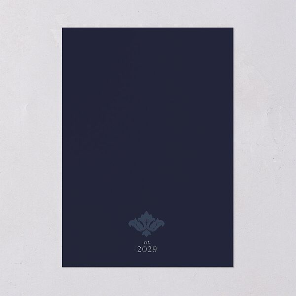 Elegant Damask Rehearsal Dinner Invitations Navy Signature Blank Standard