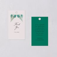 Peacock Nouveau Favor Gift Tags Gold Linen Signature