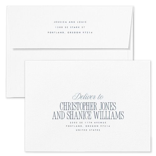 Hollywood Holiday Holiday Card Envelopes Ice Blue Blue Both Recipient and Return Addresses Standard Signature