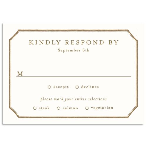 Classic Crest Wedding Response Cards Fawn Signature Standard