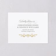 Vintage Regency Monogram Frame Foil All-in-One Wedding Invitations Pure White Signature Light Both Recipient and Return Addresses No