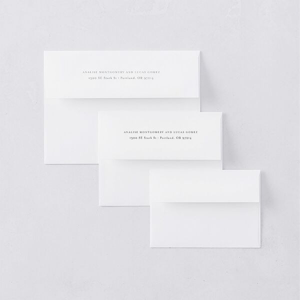 Monogram Leaves Wedding Response Card Standard Envelopes White Eucalyptus Return Address Signature Standard