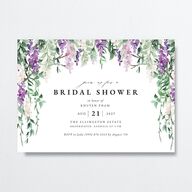 Romantic Wisteria Bridal Shower Invitations Purple Petal Signature Blank Standard