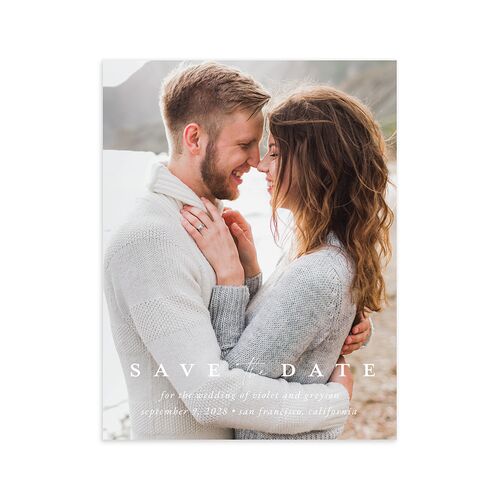Ethereal Floral Save the Date Petite Cards Sheer Lilac Signature smooth Blank No Standard