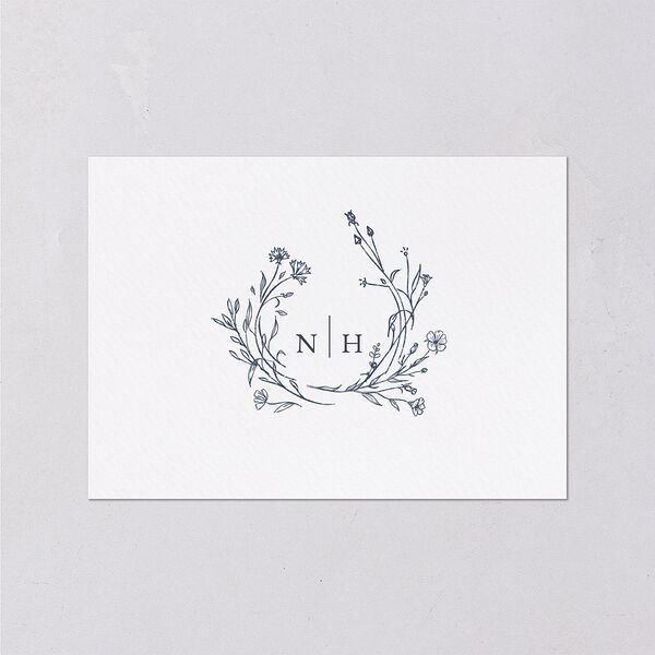Natural Monogram Wedding Response Cards Midnight Navy Signature Standard