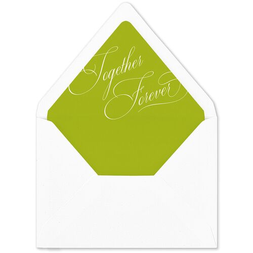 Modern Wedding Of Calligraphy Euro Envelope Liners Chartreuse Luxe