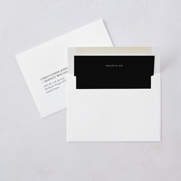 Black Border Save the Date Cards Pure White Signature smooth Blank No Standard