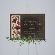 Vintage Nouveau Floral Standard Direction Sign Medium Merlot Standard Indoor Foam Core M Direction