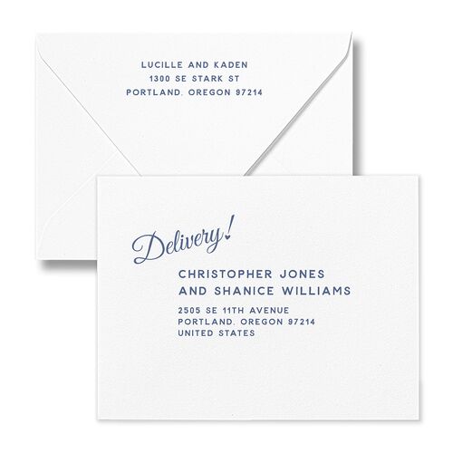 She’s Tying the Knot Vintage Heart Locket Bridal Shower Thank You Card Euro Envelopes White Ocean Both Recipient and Return Addresses Luxe Signature