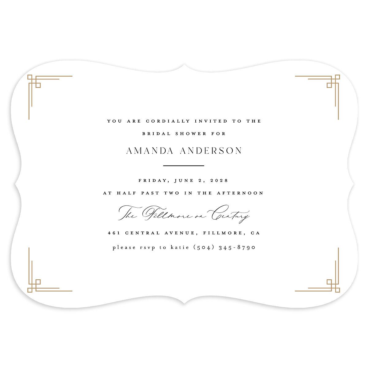Church Cross Bridal Shower Invitations