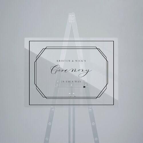 Eucalyptus Frame Acrylic Direction Sign Medium Pure White Standard Acrylic M Direction
