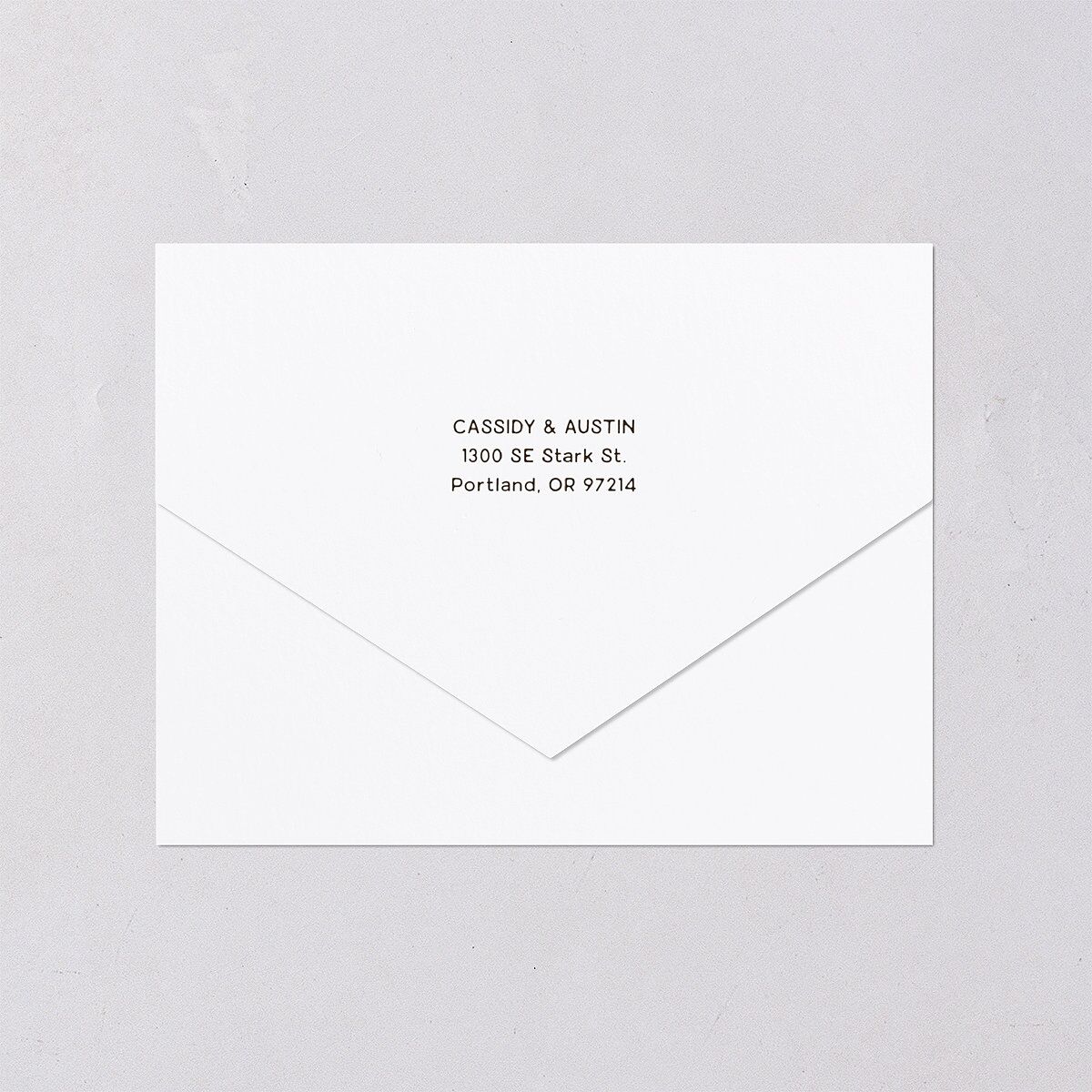 Southwestern Nouveau All-in-One Wedding Invitations Red Clay Signature Light Both Recipient and Return Addresses No