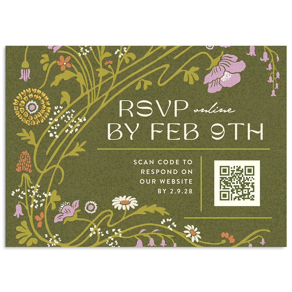 Wildflower Nouveau Wedding Response Cards