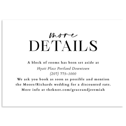 Foundation Wedding Event Detail Cards Licorice Signature Standard