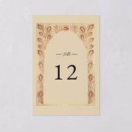 Peacock Nouveau Table Numbers Gold Tan Signature