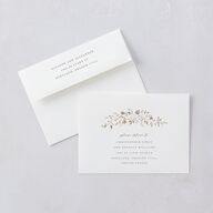 Timeless Floral Foil Save the Date Cards Gold Pure White Signature smooth Blank No Standard