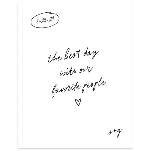 Sunny Day Modern Script Guest Books Pure White