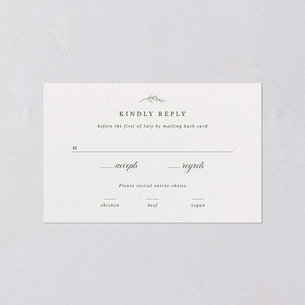 Elegant Garland Crest All-in-One Wedding Invitations Dark Camo Signature Light Both Recipient and Return Addresses No