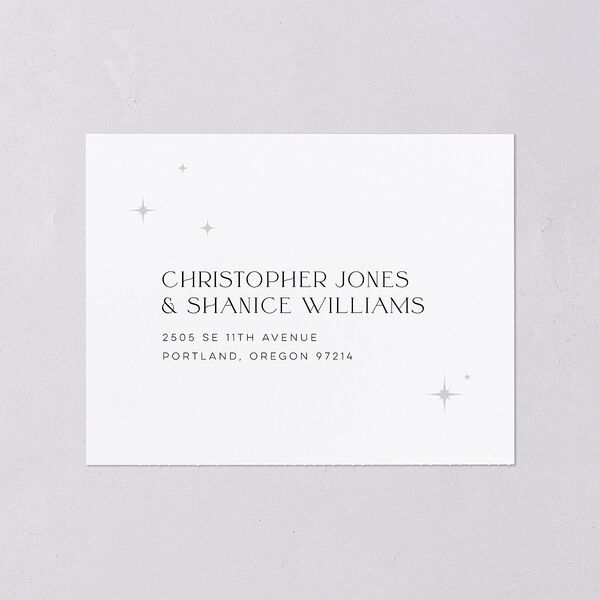 Starry Photo All-in-One Wedding Invitations Midnight Signature Light Both Recipient and Return Addresses No