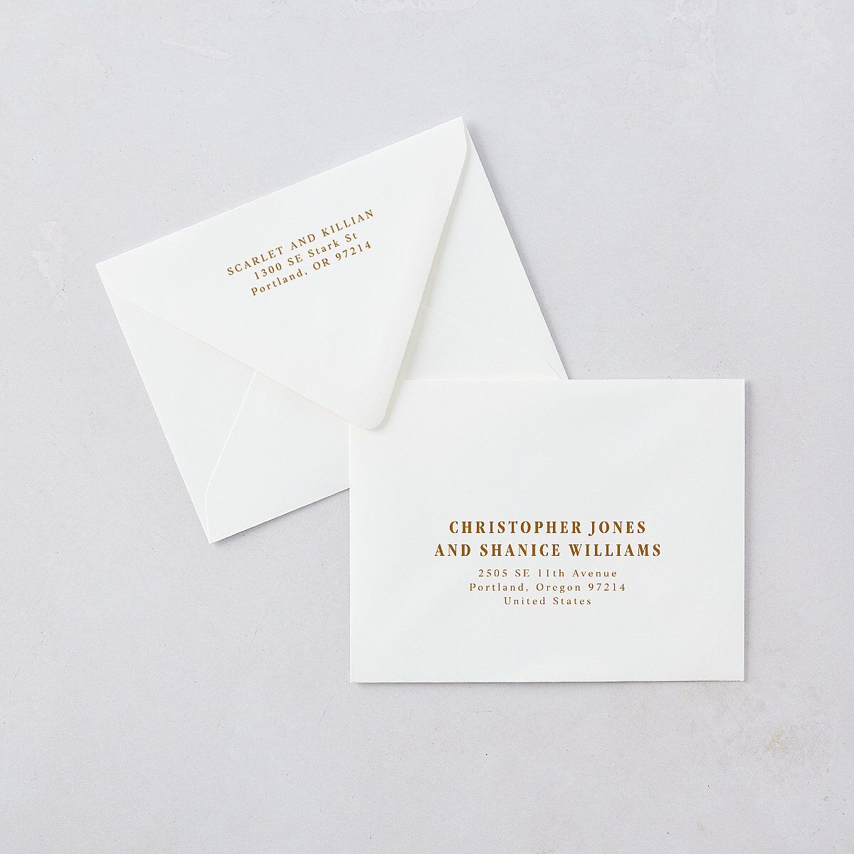 Elegant Minimalist Photo Save the Date Petite Card Euro Envelopes White Saddle Both Recipient and Return Addresses Luxe Signature