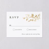 Timeless Floral Foil Wedding Response Cards Gold Thyme Signature Standard