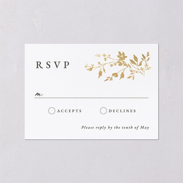 Timeless Floral Foil Wedding Response Cards Gold Thyme Signature Standard