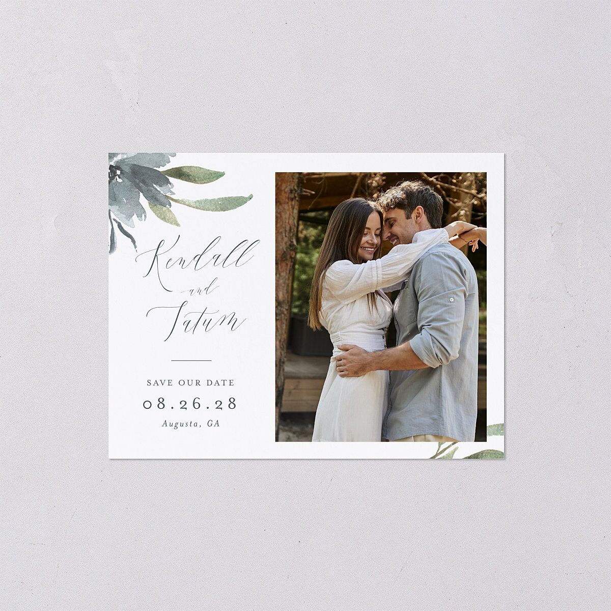 Muted Floral Save the Date Petite Cards — view 2