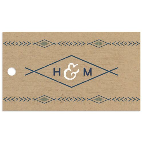 Vintage Mountain Favor Gift Tags Dusty Blue Signature
