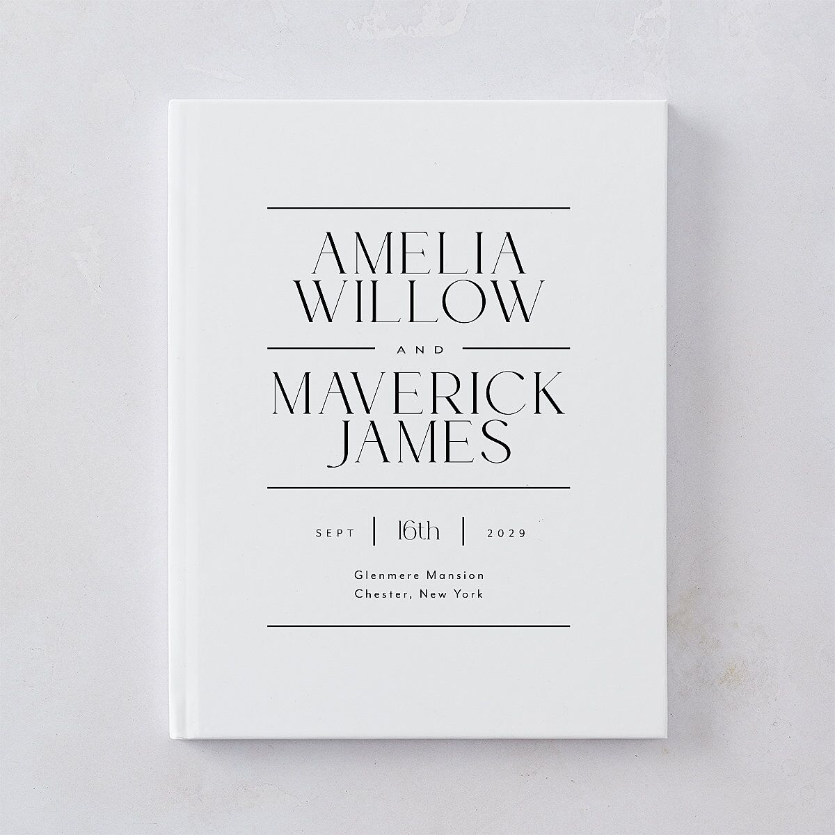 Estate Wedding Guest Book Pure White