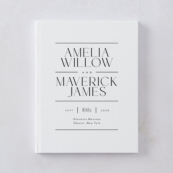 Estate Wedding Guest Book Pure White
