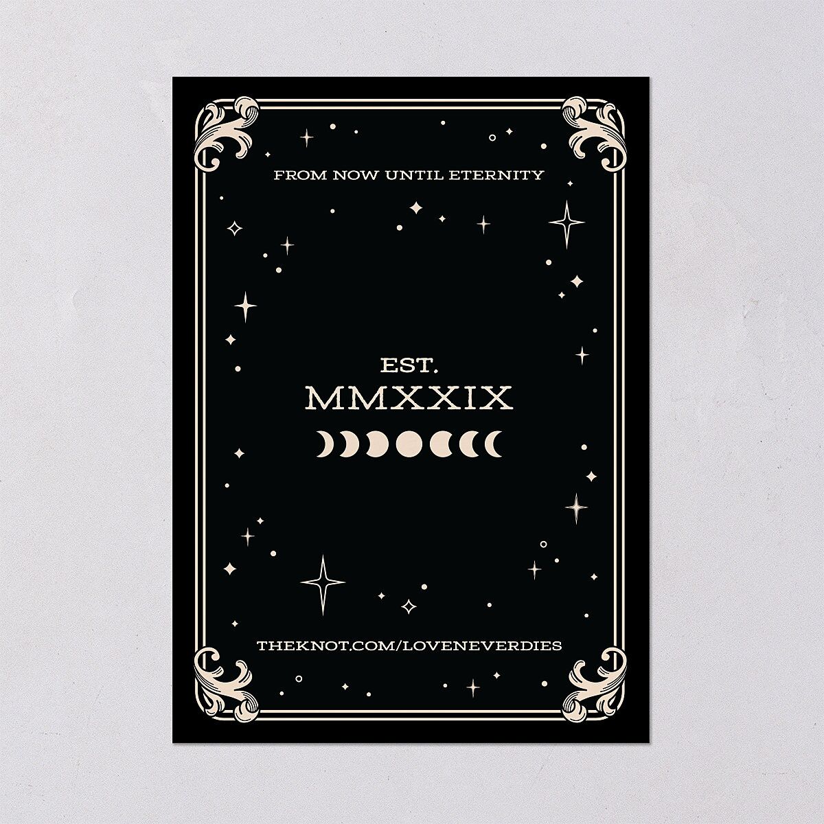 Halloween Tarot Skeletons Wedding Invitations Midnight Signature Blank No Standard