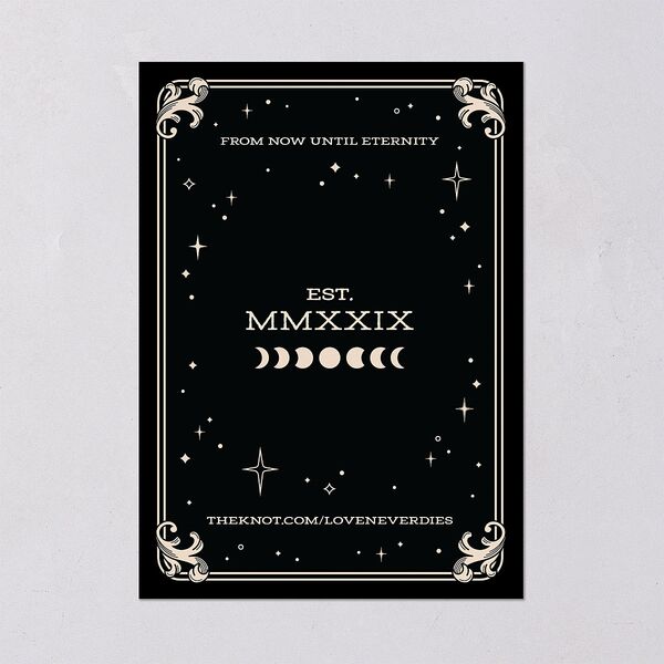Halloween Tarot Skeletons Wedding Invitations Midnight Signature Blank No Standard