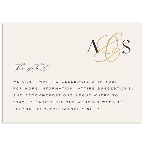 Together Wedding Enclosure Cards Gold Champagne Signature Standard