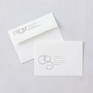 Ornate Love Song Save The Date Card Envelopes White Hunter Green Both Recipient and Return Addresses Signature Standard