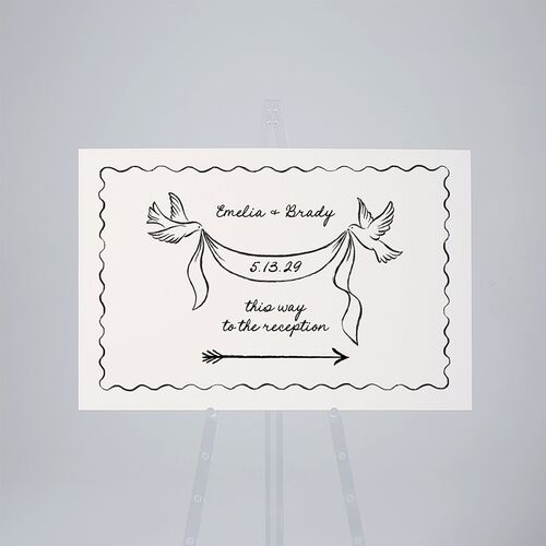 Vintage Lovebird Banner Standard Direction Sign Large Linen Standard Outdoor Corrugated L Direction
