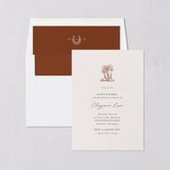 Western Wild Horses Bridal Shower Invitations Copper Signature Blank