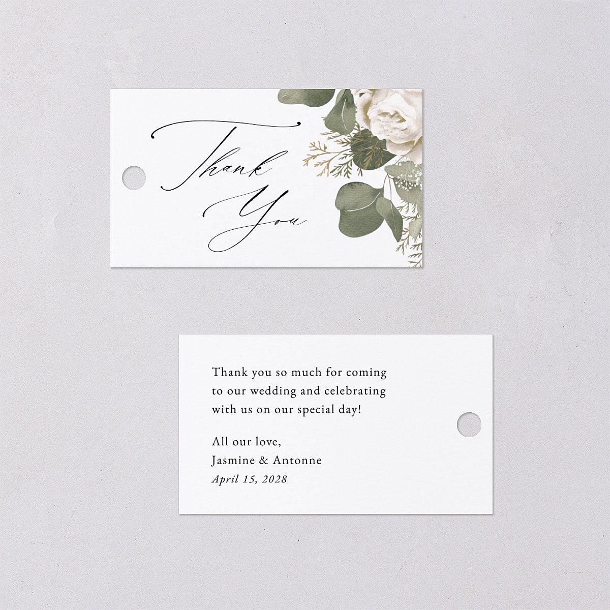 Romantic Roses Favor Gift Tags Off-White Signature