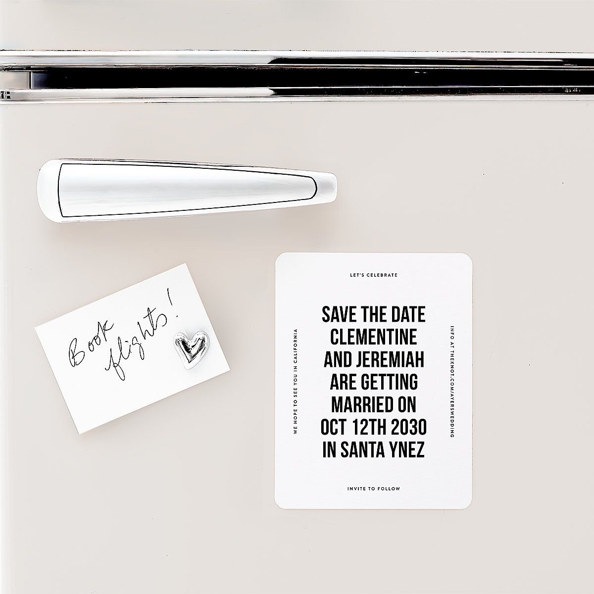 Bold Modern Announcement Save The Date Magnets Pure White Magnet Paper