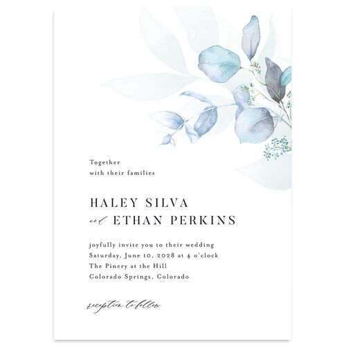 Romantic Greenery Wedding Invitations Cornflower Signature Blank No Standard