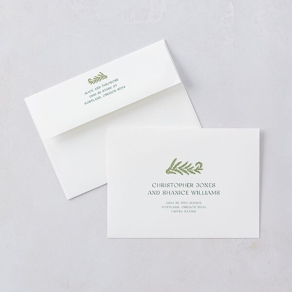 Woodland Whimsy Save the Date Cards Hunter Green Signature smooth Blank No Standard