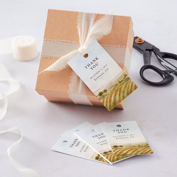 Romantic Vineyard Favor Gift Tags Rust Signature