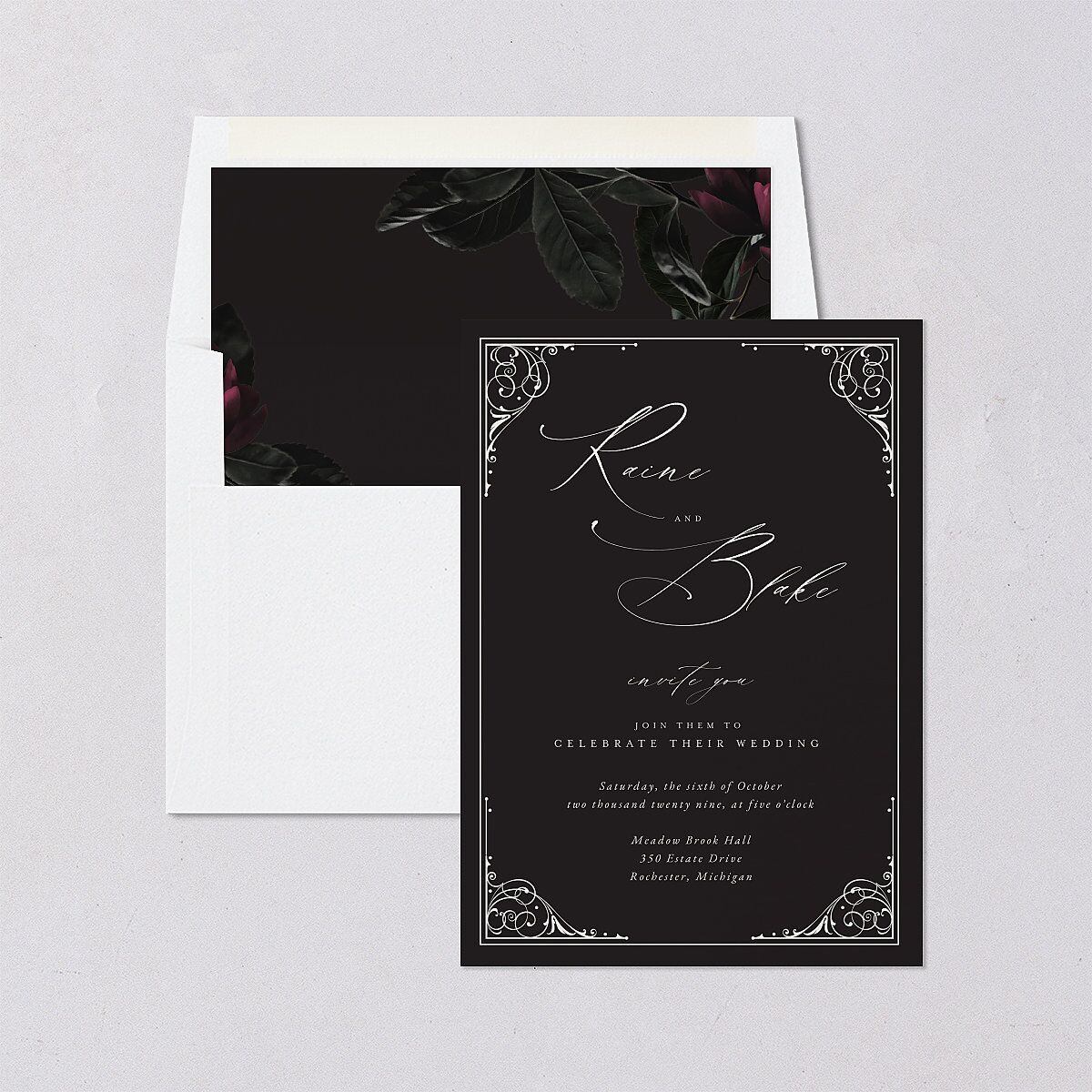 Vintage Gothic Standard Envelope Liners Licorice Standard