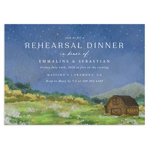 Western Barn Rehearsal Dinner Invitations Sepia Signature Blank Standard